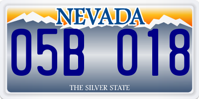 NV license plate 05B018