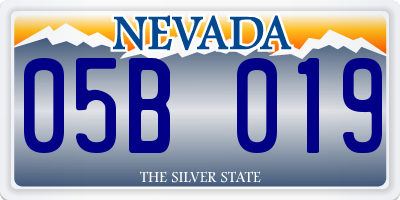 NV license plate 05B019