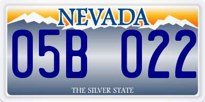 NV license plate 05B022