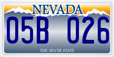 NV license plate 05B026