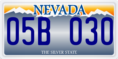 NV license plate 05B030