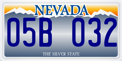 NV license plate 05B032
