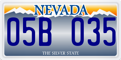 NV license plate 05B035