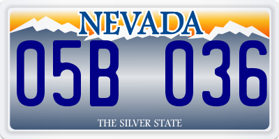 NV license plate 05B036