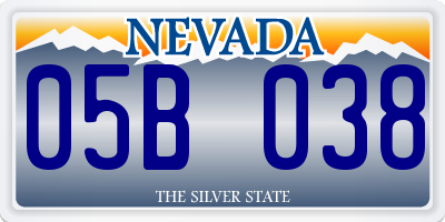 NV license plate 05B038