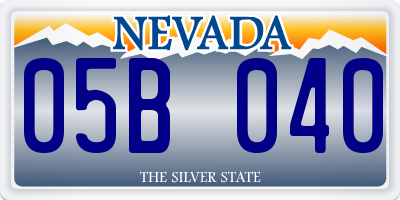 NV license plate 05B040