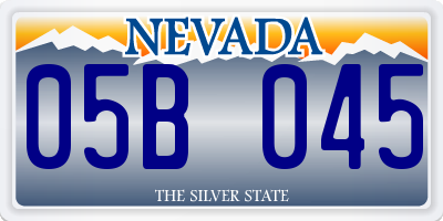 NV license plate 05B045