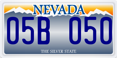 NV license plate 05B050