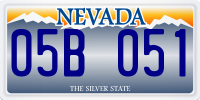 NV license plate 05B051