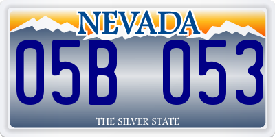 NV license plate 05B053