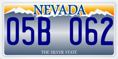 NV license plate 05B062