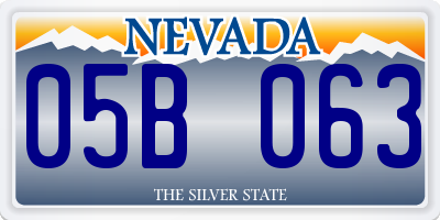 NV license plate 05B063