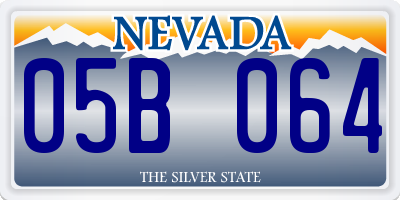 NV license plate 05B064