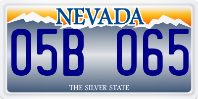 NV license plate 05B065