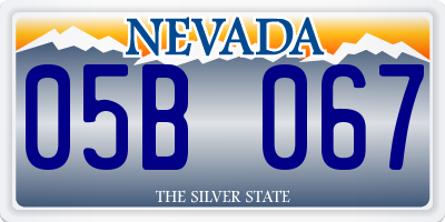 NV license plate 05B067