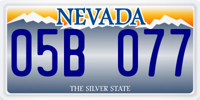 NV license plate 05B077
