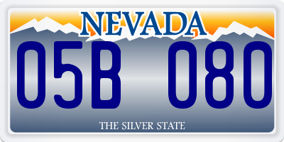 NV license plate 05B080