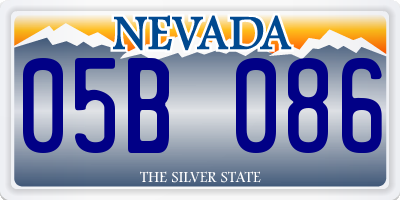 NV license plate 05B086