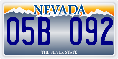 NV license plate 05B092