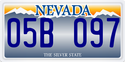 NV license plate 05B097