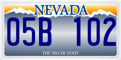 NV license plate 05B102