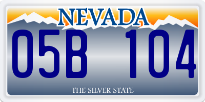 NV license plate 05B104