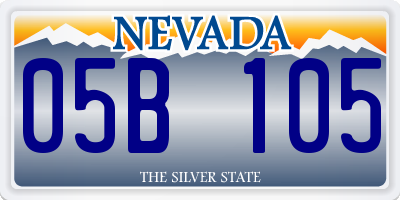 NV license plate 05B105