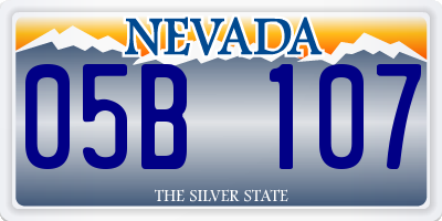 NV license plate 05B107