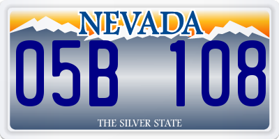 NV license plate 05B108