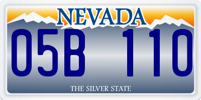 NV license plate 05B110