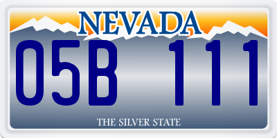 NV license plate 05B111