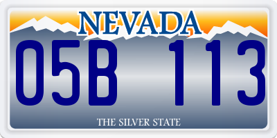 NV license plate 05B113