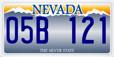 NV license plate 05B121