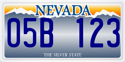 NV license plate 05B123