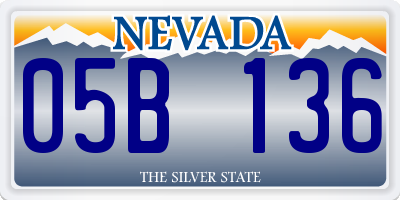 NV license plate 05B136