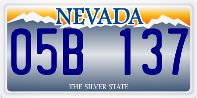 NV license plate 05B137