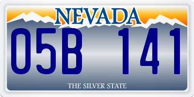 NV license plate 05B141