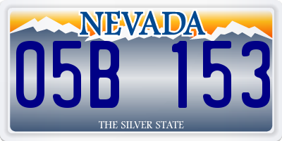 NV license plate 05B153