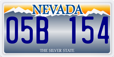 NV license plate 05B154