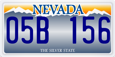 NV license plate 05B156