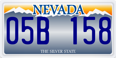 NV license plate 05B158