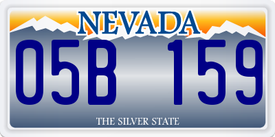 NV license plate 05B159