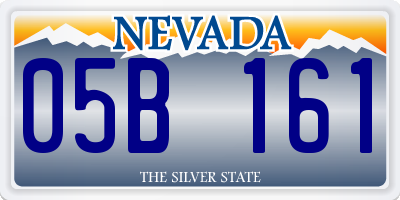 NV license plate 05B161