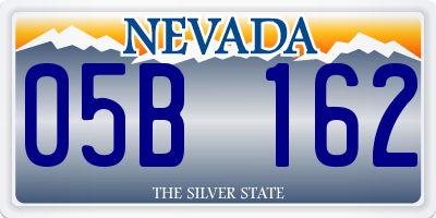 NV license plate 05B162