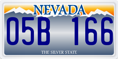 NV license plate 05B166