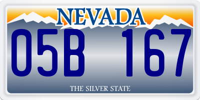 NV license plate 05B167