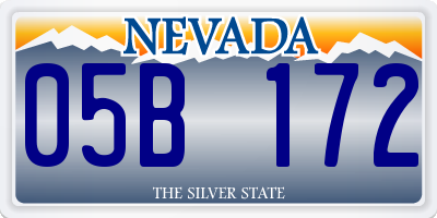 NV license plate 05B172