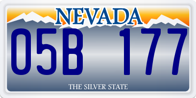 NV license plate 05B177