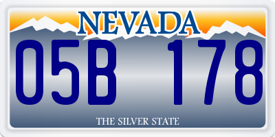 NV license plate 05B178