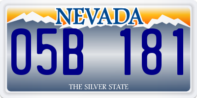 NV license plate 05B181